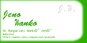 jeno wanko business card